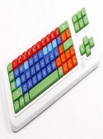 Clevy Large Print Mechanical and solid spill proof Color coded Keyboard - Uppercase and Colorful Large Keys -102781